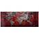Red Pewter Land and Sea V2 48" Wide Modern Map Wall Art