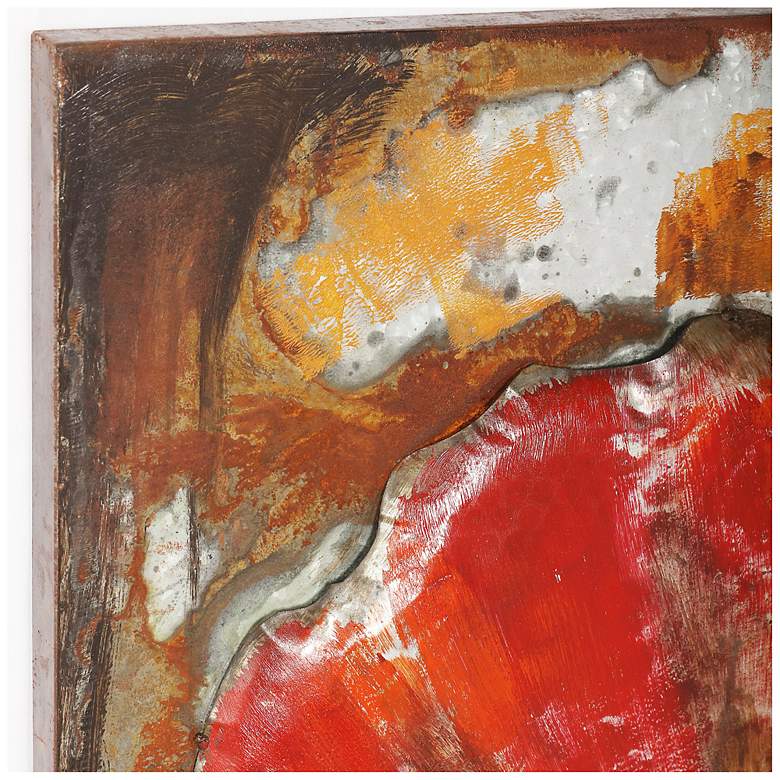 Image 7 Red Poppy Detail" Mixed Media Iron Hand Painted Dimensional Wall Art more views