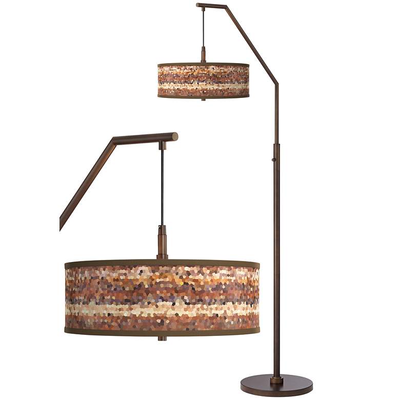 Image 1 Red Rock Bronze Lamp Shade with Modern Downbridge Arc Floor Lamp