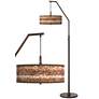 Red Rock Bronze Lamp Shade with Modern Downbridge Arc Floor Lamp