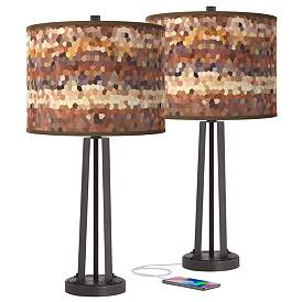 Image1 of Red Rock Susan Dark Bronze USB Table Lamps Set of 2