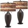 Red Rock Zoey Hammered Oil-Rubbed Bronze Table Lamps Set of 2