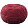 Red Roped Cotton Pouf Ottoman