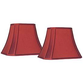 Image1 of Red Set of 2 Cut-Corner Lamp Shades 6/8x11/14x11 (Spider)