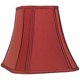 Image3 of Red Set of 2 Cut-Corner Lamp Shades 6/8x11/14x11 (Spider) more views