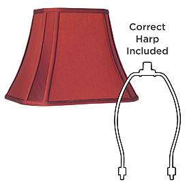 Image4 of Red Set of 2 Cut-Corner Lamp Shades 6/8x11/14x11 (Spider) more views