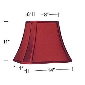 Image5 of Red Set of 2 Cut-Corner Lamp Shades 6/8x11/14x11 (Spider) more views