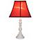 Red Shade with White Candlestick Base Table Lamp