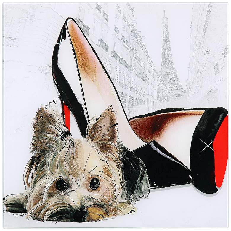 Image 1 Red Soles 20" Square Reverse Printed Glass Wall Art