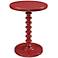 Red Spindle Round Accent Table