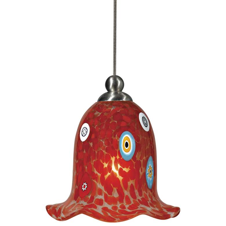 Image 1 Red Spot Confetti 4 3/4" Wide Steel Low Voltage Mini Pendant