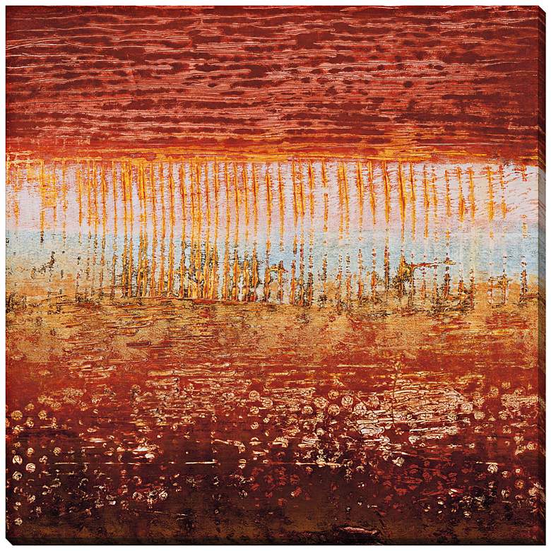 Image 1 Red Strata I Giclee Print Indoor/Outdoor 40 inch Square Wall Art