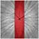 Red Stripe 22" Square Abstract Metal Wall Art Clock