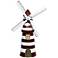 Red Striped Lighthouse with Windmill 30" High Garden Accent