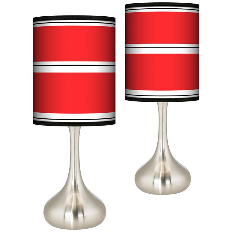 Image 1 Red Stripes Giclee Droplet Table Lamps Set of 2