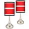 Red Stripes Giclee Droplet Table Lamps Set of 2