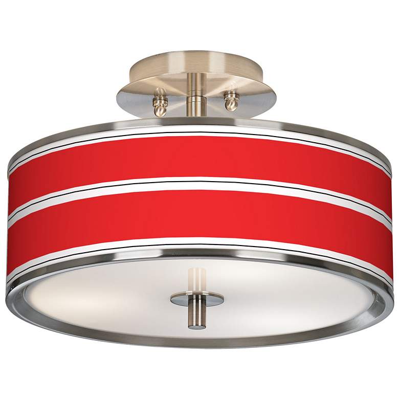 Image 1 Red Stripes Giclee Glow 14 inch Wide Ceiling Light