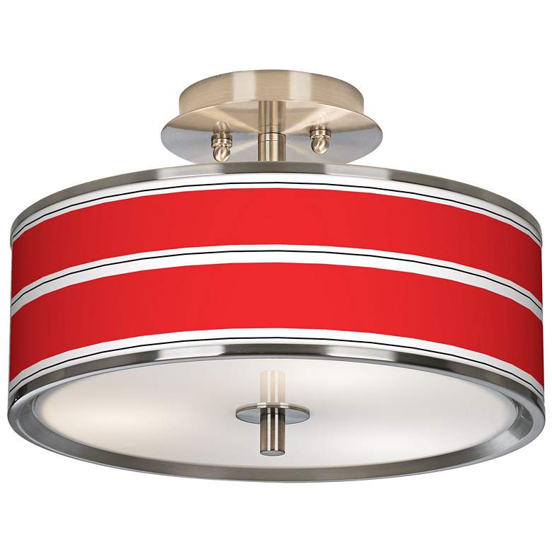 Image 1 Red Stripes Giclee Glow 14" Wide Ceiling Light
