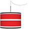 Red Stripes Giclee Glow Swag Style Plug-In Chandelier