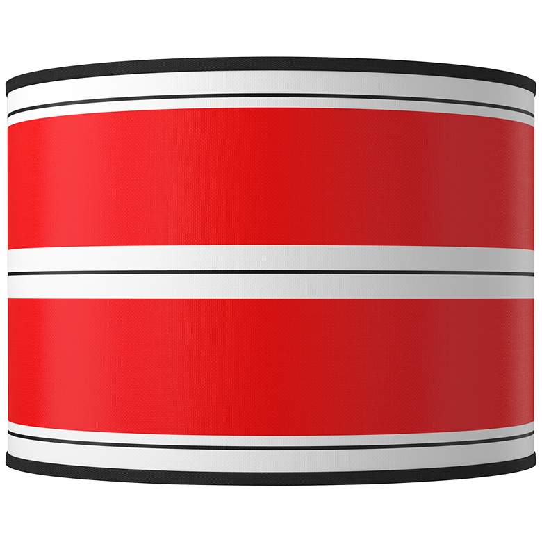 Image 1 Red Stripes Giclee Round Drum Lamp Shade 15.5x15.5x11 (Spider)