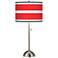 Red Stripes Giclee Shade Table Lamp