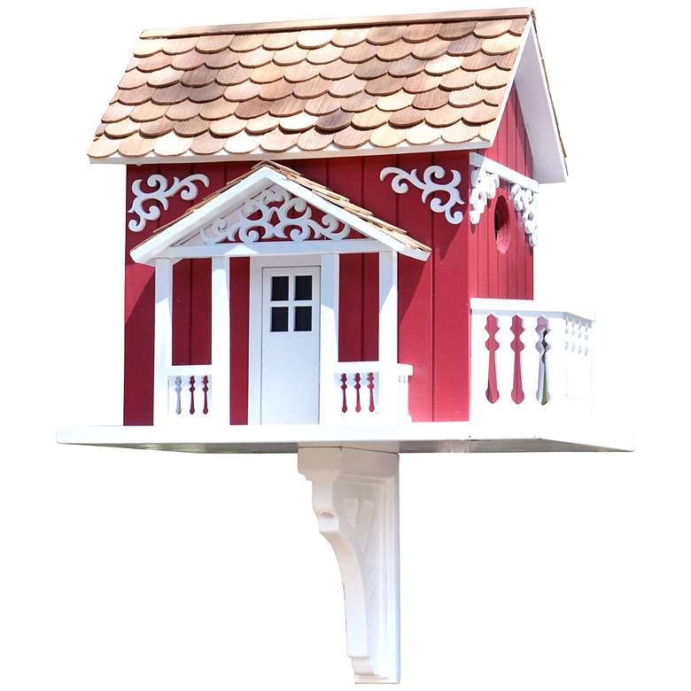 Image 1 Red Swedish Cottage Birdhouse