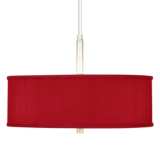Red Textured Polyester 16&quot; Wide Pendant Chandelier