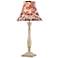 Red Toile Shade Fluted French Table Lamp