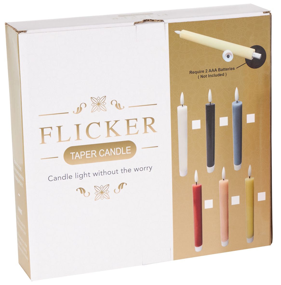 Image 2 Red Wax Modern Flameless Candle, S/6 8"H more views