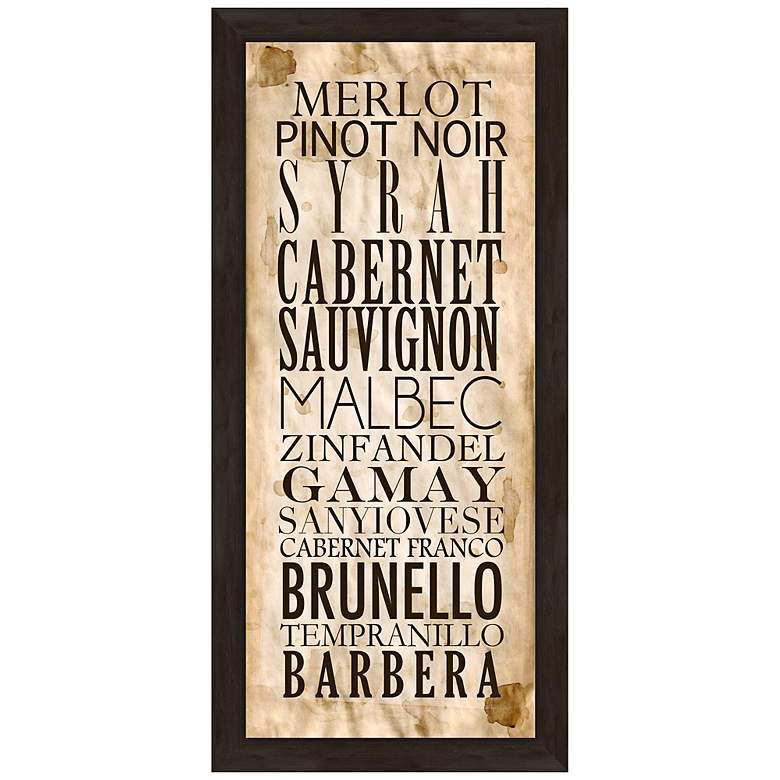 Image 1 Red Wine Types B 22 1/2 inch High Framed Wine Wall Art