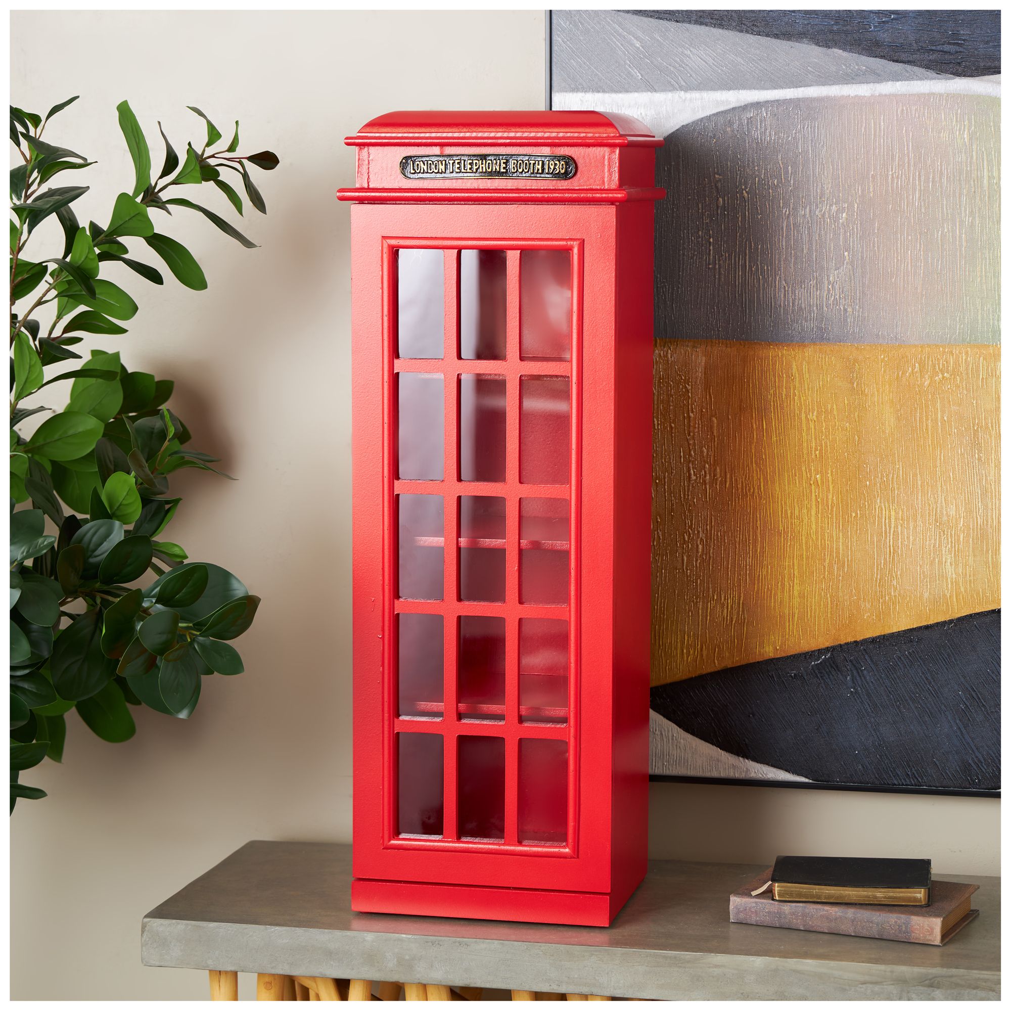 Image 4 Red Wooden Vintage Storage Unit, 11" x 9" x 30" more views