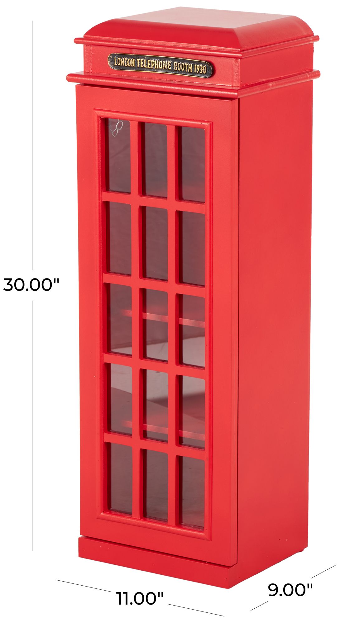 Image 7 Red Wooden Vintage Storage Unit, 11" x 9" x 30" more views