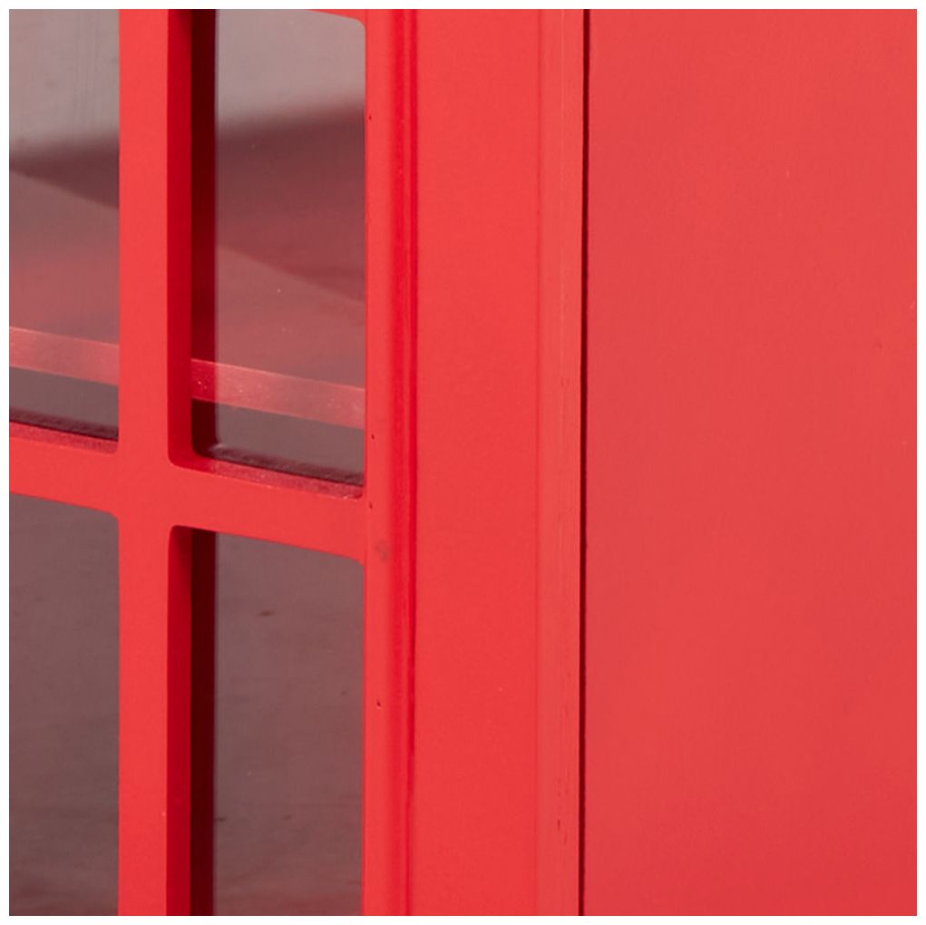 Red Wooden Vintage Storage Unit, 11" x 9" x 30"