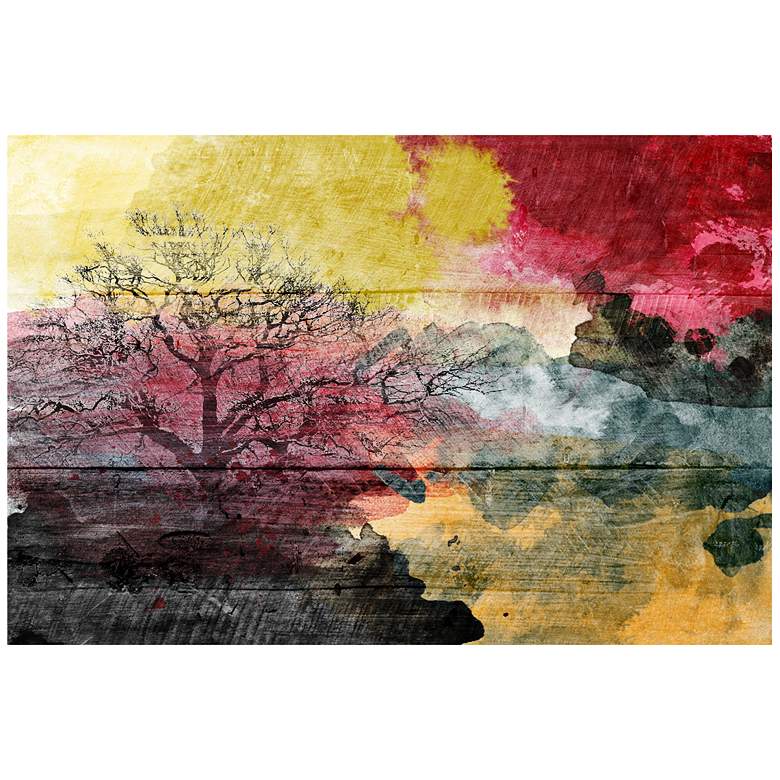 Image 1 Red Yellow Abstract Watercolor Canvas 20 inch Wide Wall Art