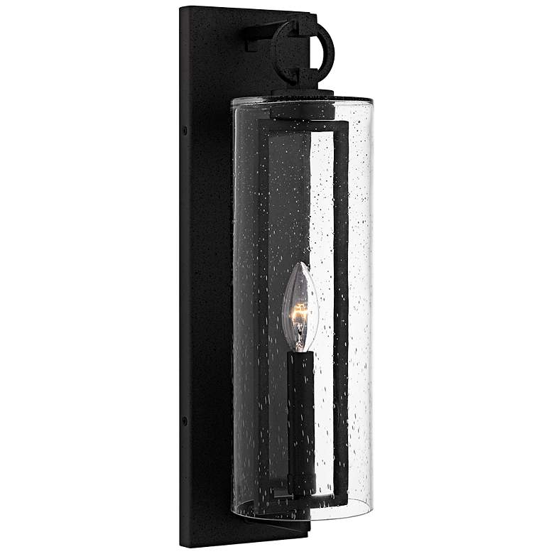 Image 1 Redan 1-Light Stone Black Outdoor Wall Lantern