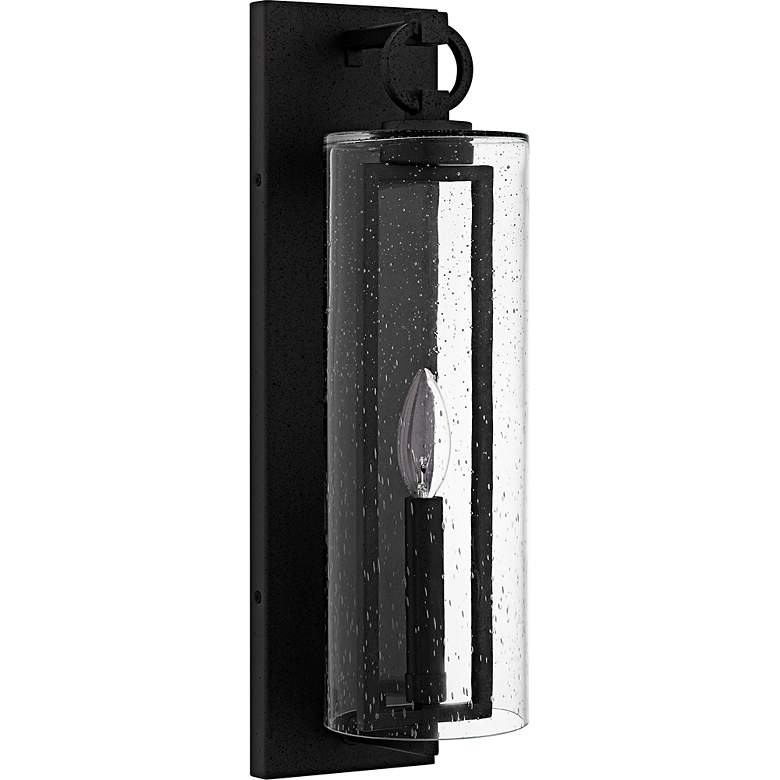 Image 2 Redan 1-Light Stone Black Outdoor Wall Lantern more views
