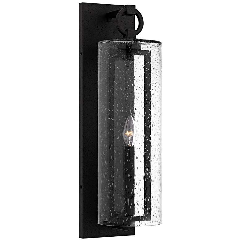 Image 1 Redan 1-Light Stone Black Outdoor Wall Lantern