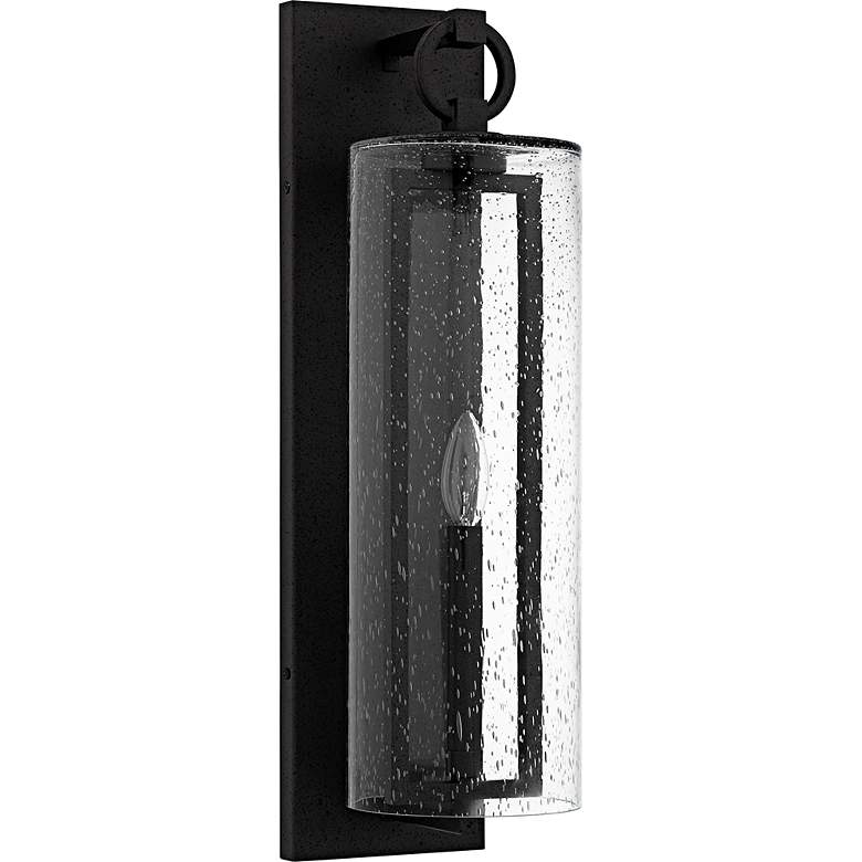 Image 2 Redan 1-Light Stone Black Outdoor Wall Lantern more views