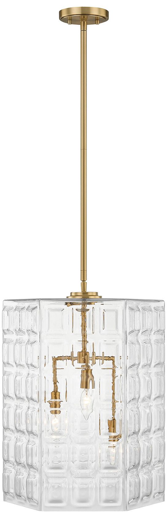 Thumbnail1 of Reddick 3-Light Pendant in Warm Brass