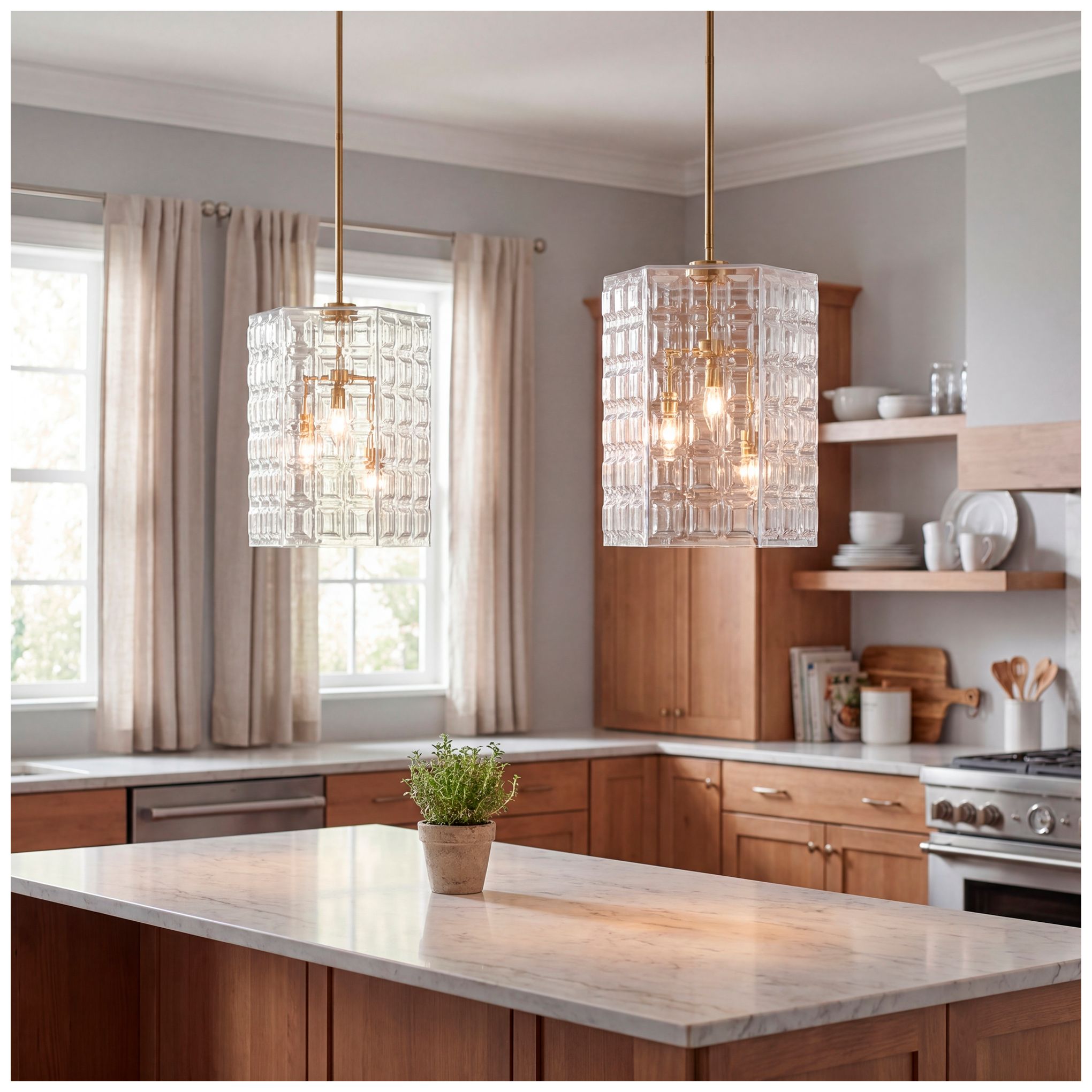 Reddick 3-Light Pendant in Warm Brass