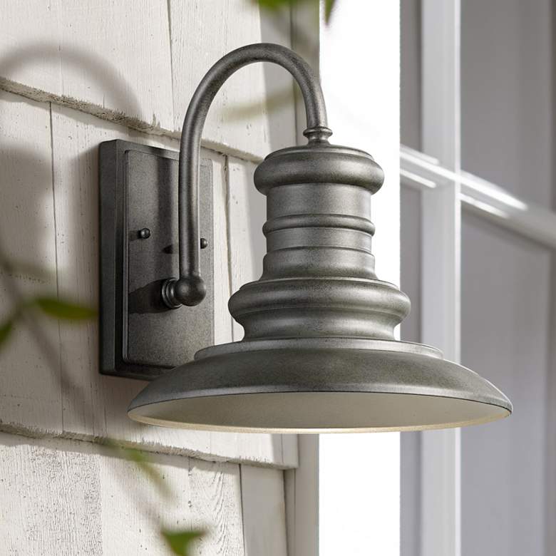 Image 1 Redding Station 12 1/2" High Silver LED Outdoor Wall Light