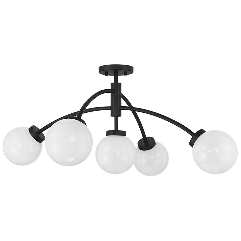 Image 2 Redfield 5-Light Semi-Flush in Matte Black more views