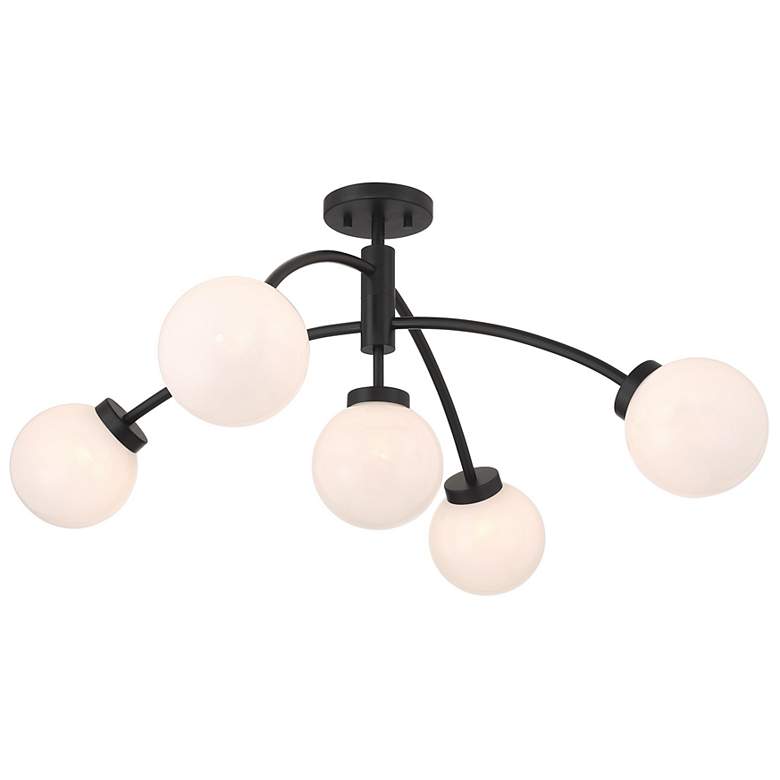 Image 4 Redfield 5-Light Semi-Flush in Matte Black more views