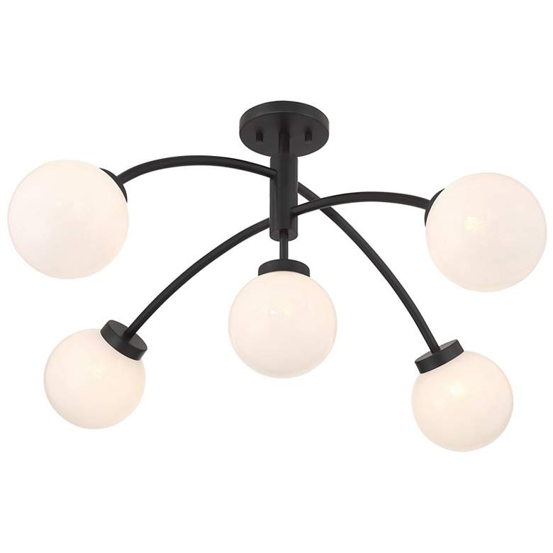 Image 5 Redfield 5-Light Semi-Flush in Matte Black more views