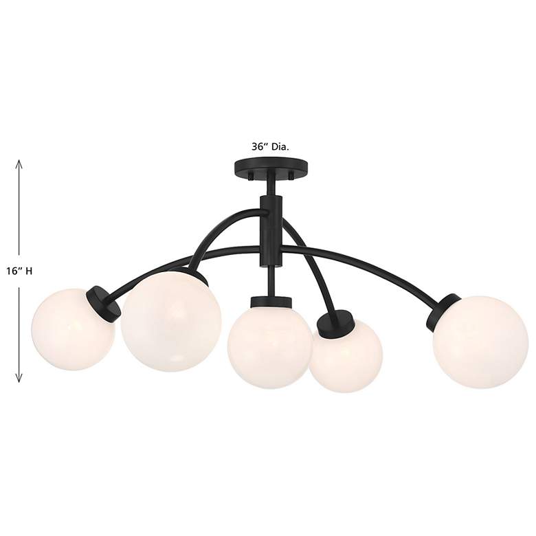 Image 7 Redfield 5-Light Semi-Flush in Matte Black more views
