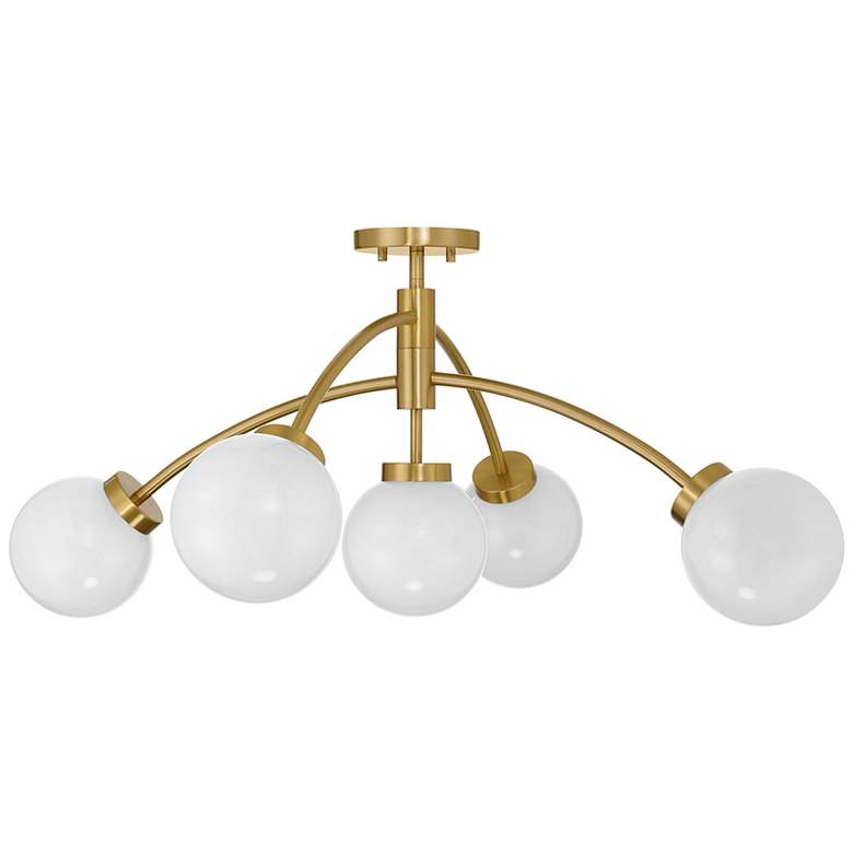 Image 2 Redfield 5-Light Semi-Flush in Warm Brass more views