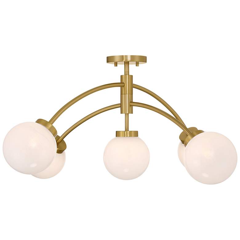 Image 3 Redfield 5-Light Semi-Flush in Warm Brass more views