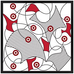 Redfusion 26&quot; Square Black Giclee Wall Art