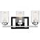 Redmond 3-Light Vanity Light in Matte Black with Polished Chrome Accents