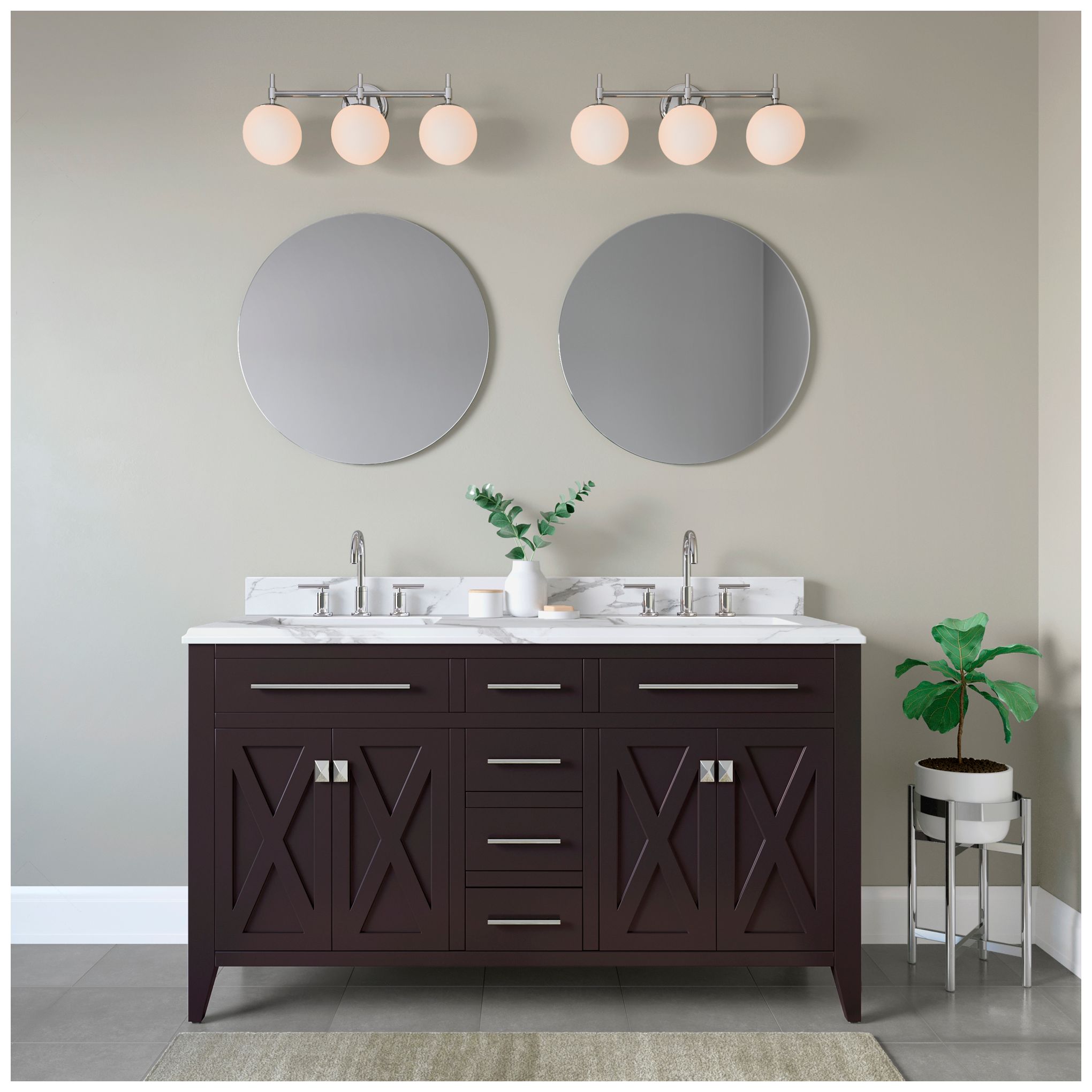 Image 6 Redondo 24" Wide Chrome 3-Light Vanity Bath Light more views